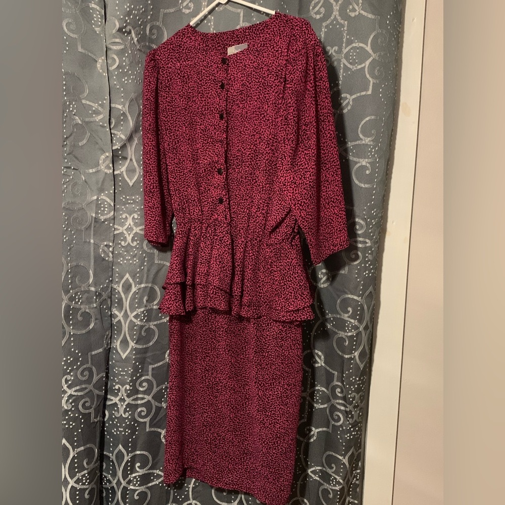 JP Collections- women’s size 14, vintage, pink leopard print dress. So cute